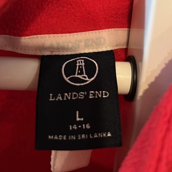 Lands End size large ladies red fleece sweatshirt. - Picture 2 of 5